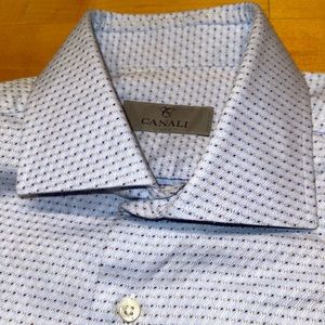Canali Men’s Long-Sleeve Button Down Shirt, size M/15.5”